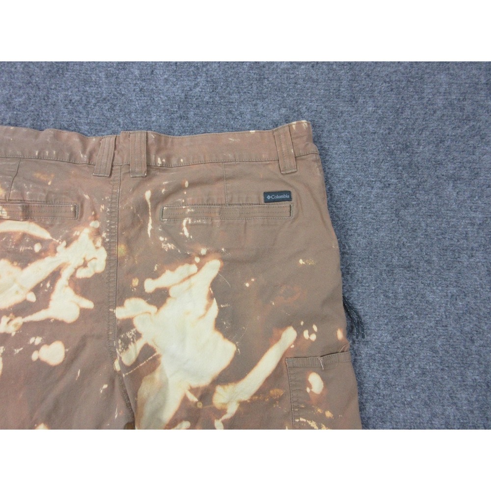 Columbia Cargo Shorts Mens 36 Brown Stretch Bleach Dyed 8 Inseam Outdoor Casual - Picture 9 of 9